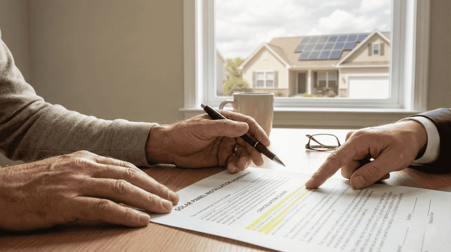 solar panel contract signing