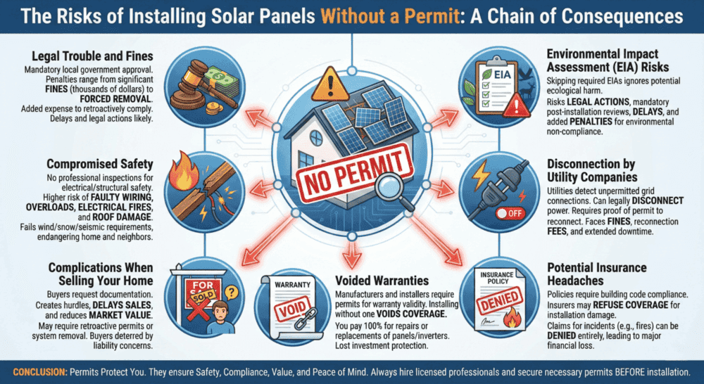 What Happens If You Install Solar Panels Without a Permit? (7 Risks)